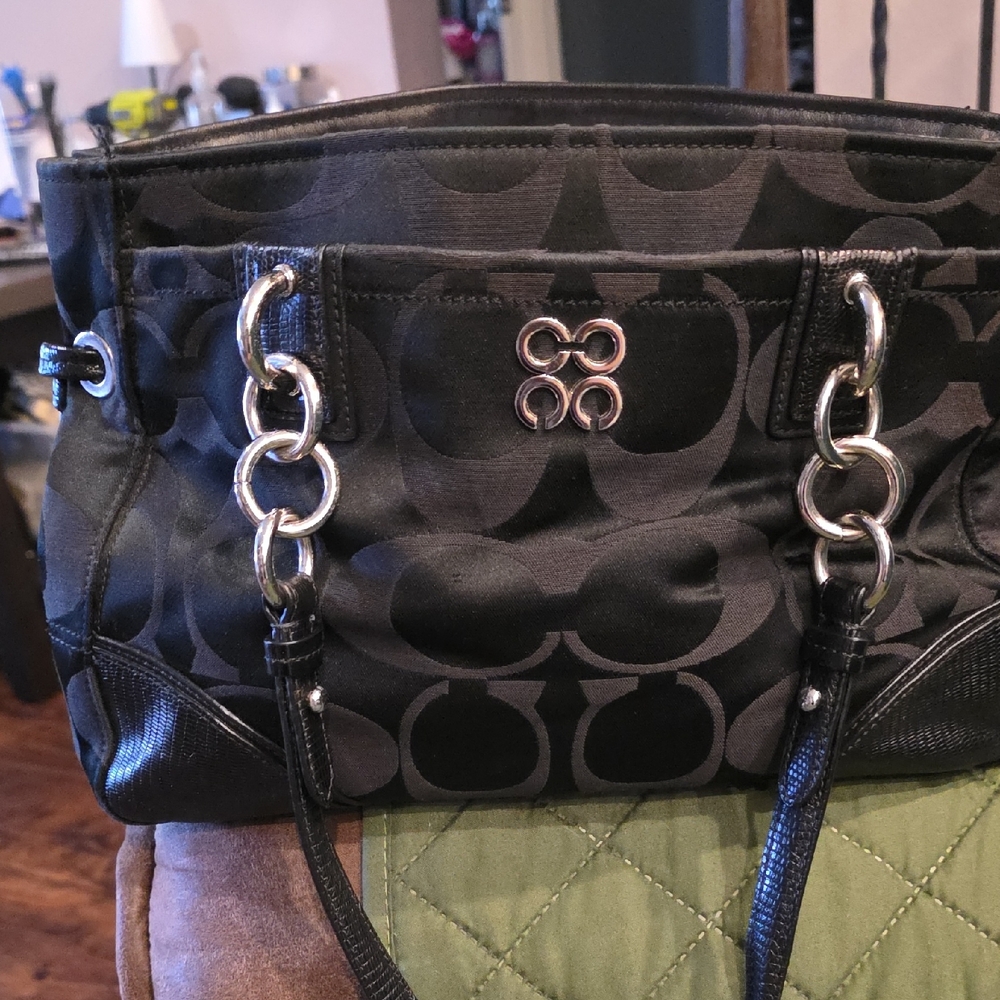 Coach Black Signature Shoulder Bag